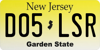 NJ license plate D05LSR