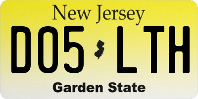 NJ license plate D05LTH