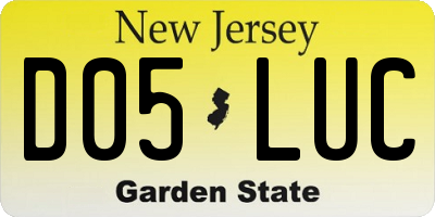 NJ license plate D05LUC