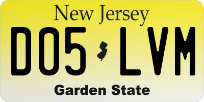 NJ license plate D05LVM
