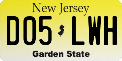 NJ license plate D05LWH