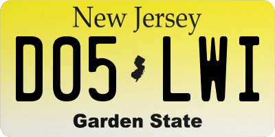 NJ license plate D05LWI