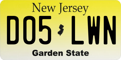 NJ license plate D05LWN