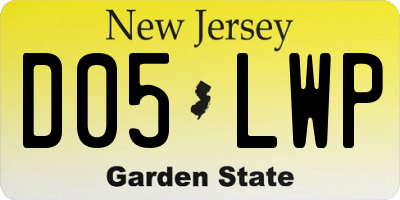 NJ license plate D05LWP