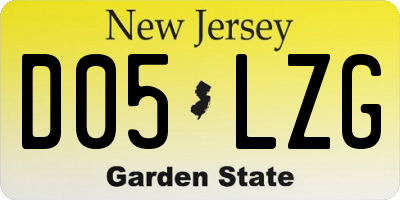 NJ license plate D05LZG