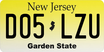 NJ license plate D05LZU