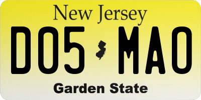 NJ license plate D05MAO