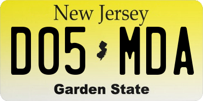 NJ license plate D05MDA