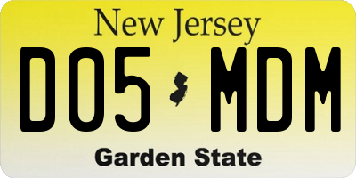 NJ license plate D05MDM