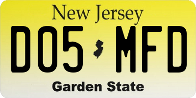 NJ license plate D05MFD