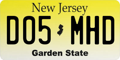 NJ license plate D05MHD