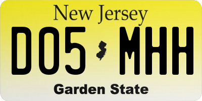 NJ license plate D05MHH