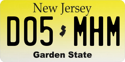NJ license plate D05MHM