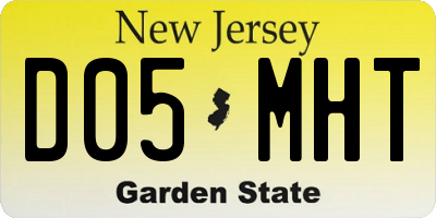 NJ license plate D05MHT
