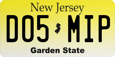 NJ license plate D05MIP