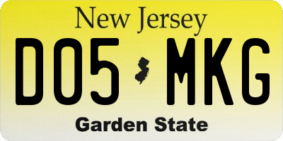 NJ license plate D05MKG