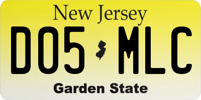 NJ license plate D05MLC