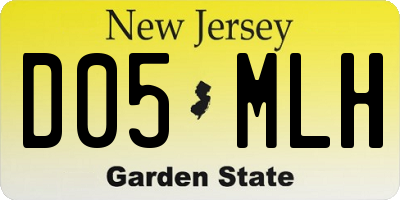 NJ license plate D05MLH