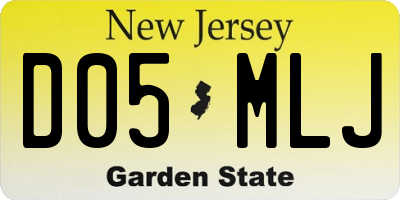 NJ license plate D05MLJ