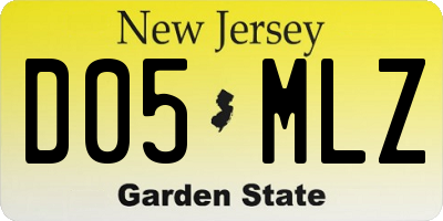 NJ license plate D05MLZ