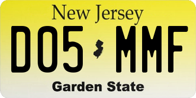 NJ license plate D05MMF
