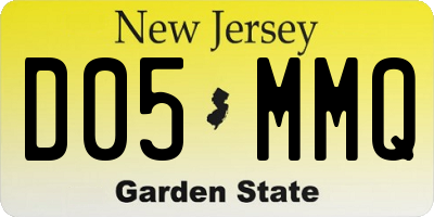 NJ license plate D05MMQ
