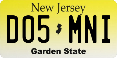 NJ license plate D05MNI