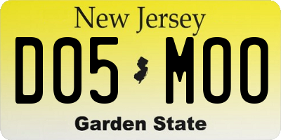 NJ license plate D05MOO