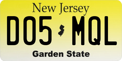 NJ license plate D05MQL