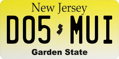 NJ license plate D05MUI