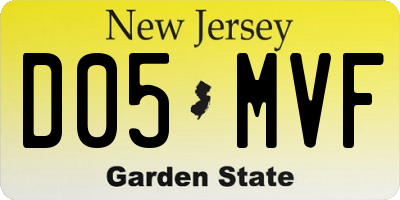 NJ license plate D05MVF