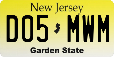 NJ license plate D05MWM