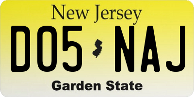 NJ license plate D05NAJ