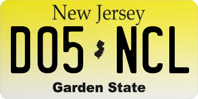 NJ license plate D05NCL