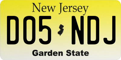 NJ license plate D05NDJ