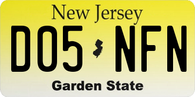 NJ license plate D05NFN