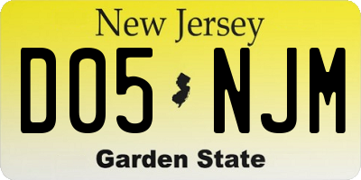 NJ license plate D05NJM