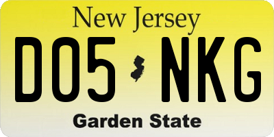 NJ license plate D05NKG