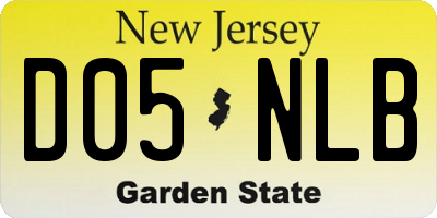 NJ license plate D05NLB