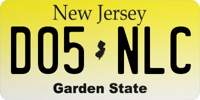 NJ license plate D05NLC