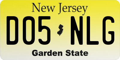 NJ license plate D05NLG