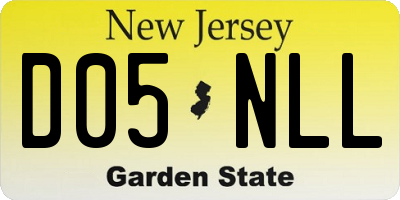 NJ license plate D05NLL