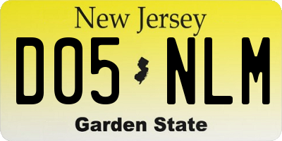 NJ license plate D05NLM