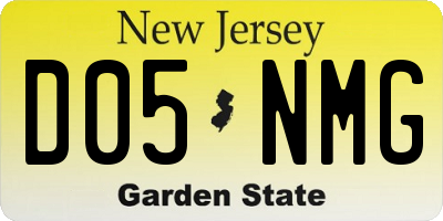NJ license plate D05NMG