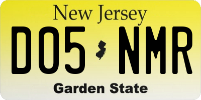 NJ license plate D05NMR