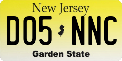 NJ license plate D05NNC