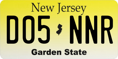 NJ license plate D05NNR