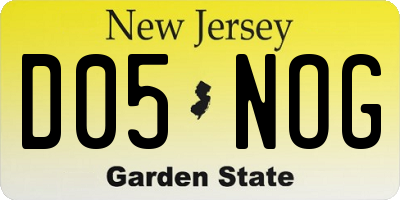 NJ license plate D05NOG