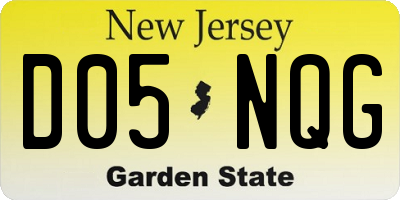 NJ license plate D05NQG