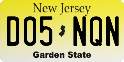 NJ license plate D05NQN